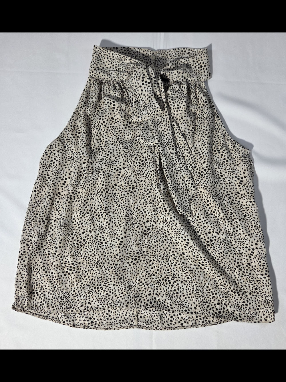 RESET by Jane Leopard Animal Print Halter Neck Tie Bow Blouse Top Small